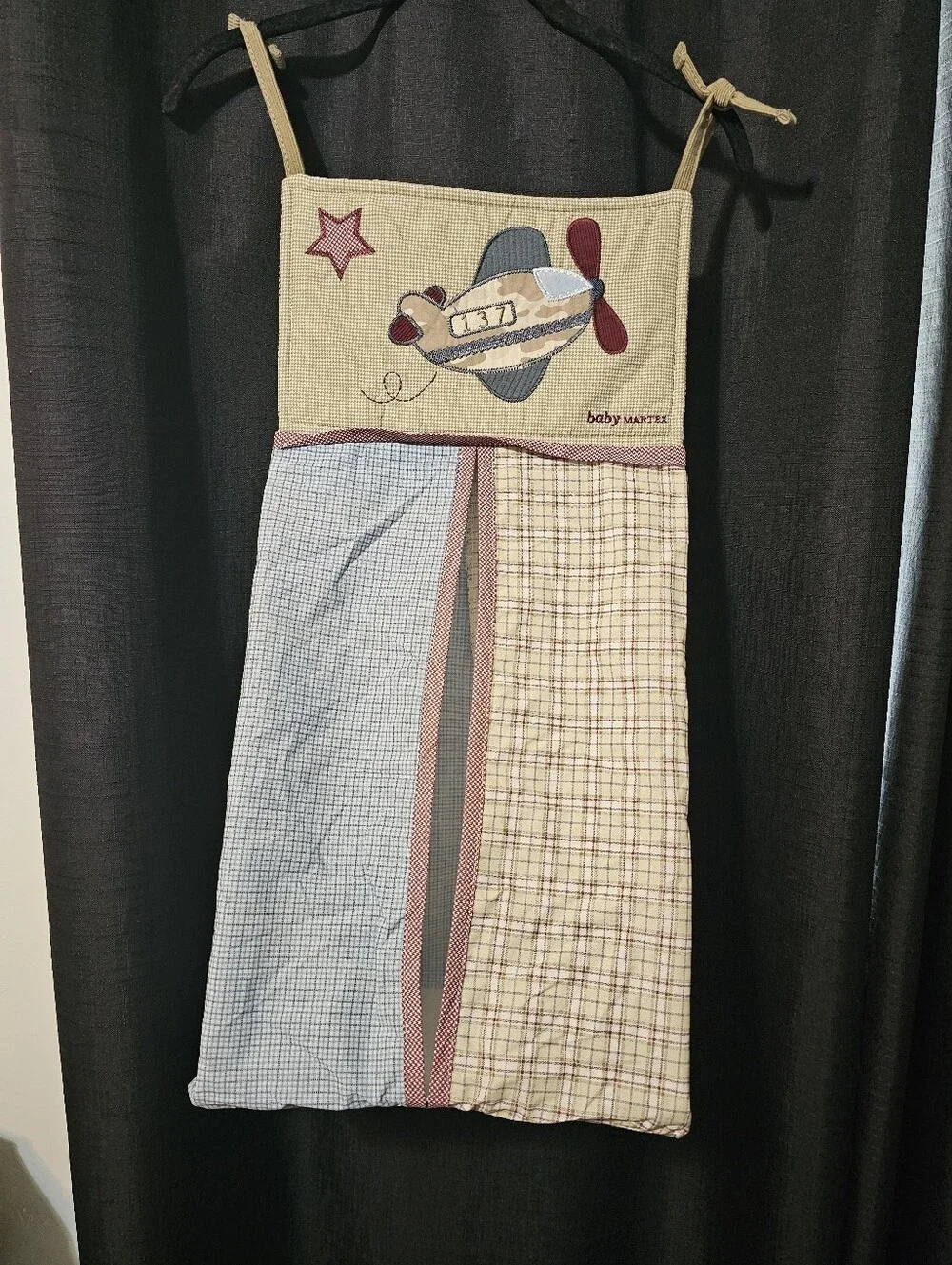 Baby Martex Diaper Stacker & Blanket with Airplane Appliqué